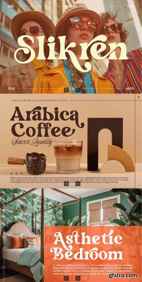 Creativemarket - Slikren || Vintage Retro Serif Font