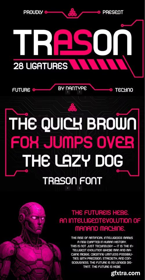 Trason – Futuristic Techno Display Typeface
