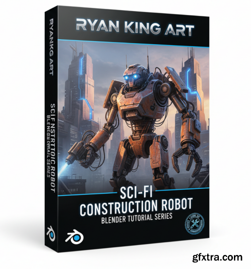 Gumroad - Ryan King Art - Sci-Fi Construction Robot (Blender Tutorial Series)