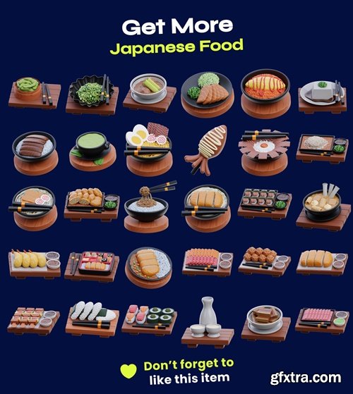 Premium Japanese Food 3D Icon pack