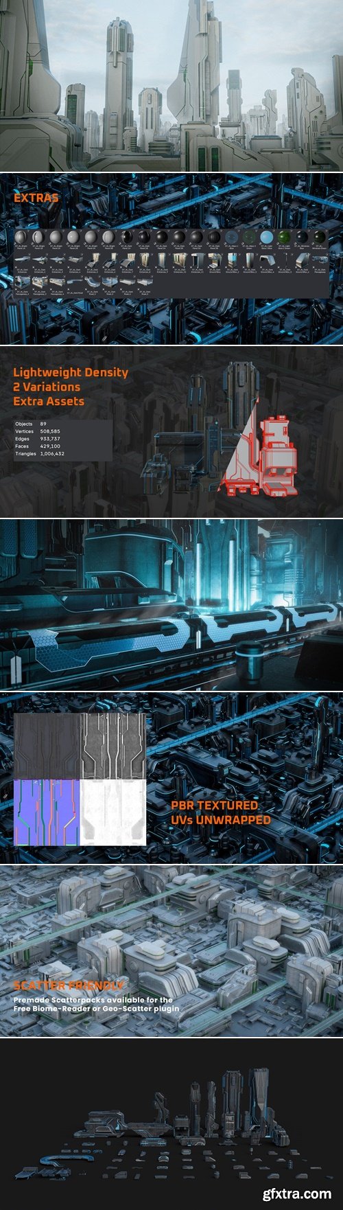 SuperhiveMarket - Arclink City - Data Megapolis Kitbash Buildings