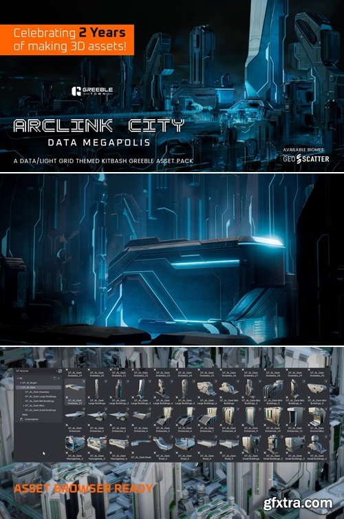 SuperhiveMarket - Arclink City - Data Megapolis Kitbash Buildings