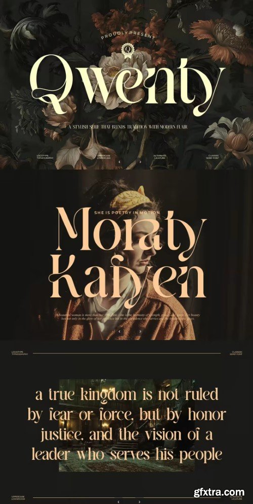 Qwenty || Vintage Retro Serif Font