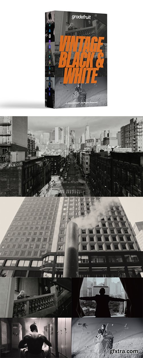 GradeFruit - Vintage Black and White LUTs &amp; LR Presets
