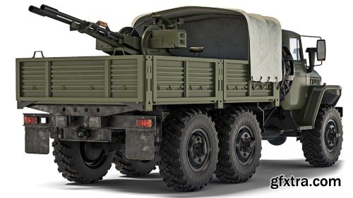 Turbosquid - Ural 4320 ZU-23-2 1998 3D Model