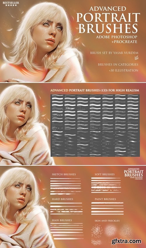 Advanced Portrait Brushes for Photoshop and Procreate