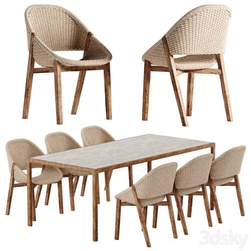 '3dsky Pro - Tribu Elio chair Illum Teak table set'
