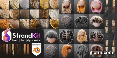 Strandkit | The Hair, Fur & Dynamics Library for Blender