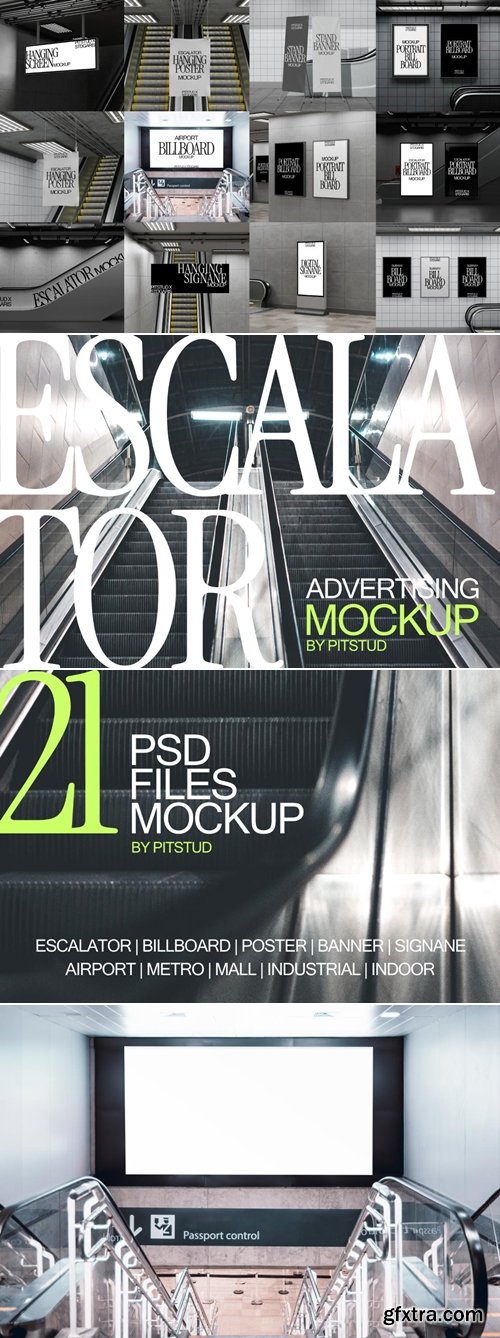 MockupCloud - Escalator Advertising Mockup