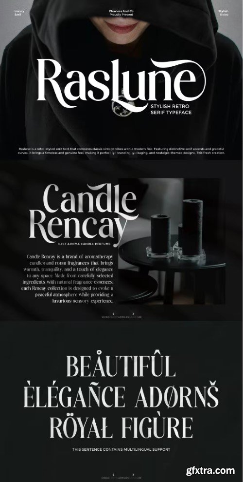 Raslune - Serif Retro Font