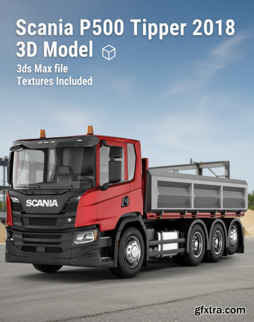 Scania P500 tipper 2018 3D Model