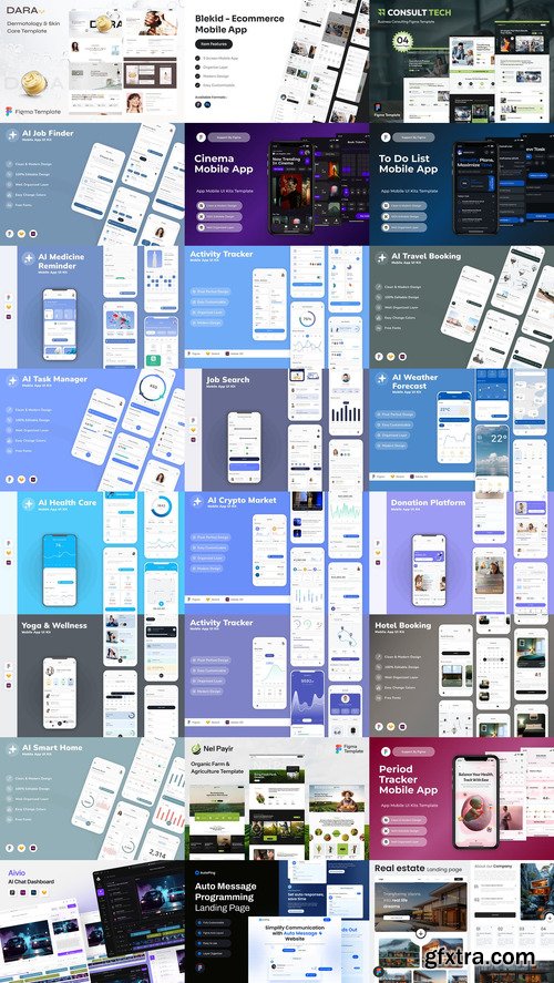 24 UX and UI Kits Templates Bundle 11