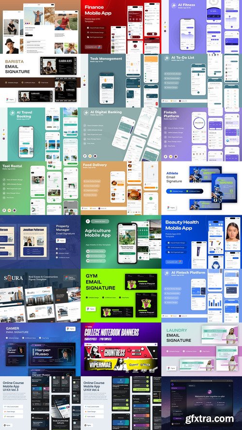 24 UX and UI Kits Templates Bundle 12