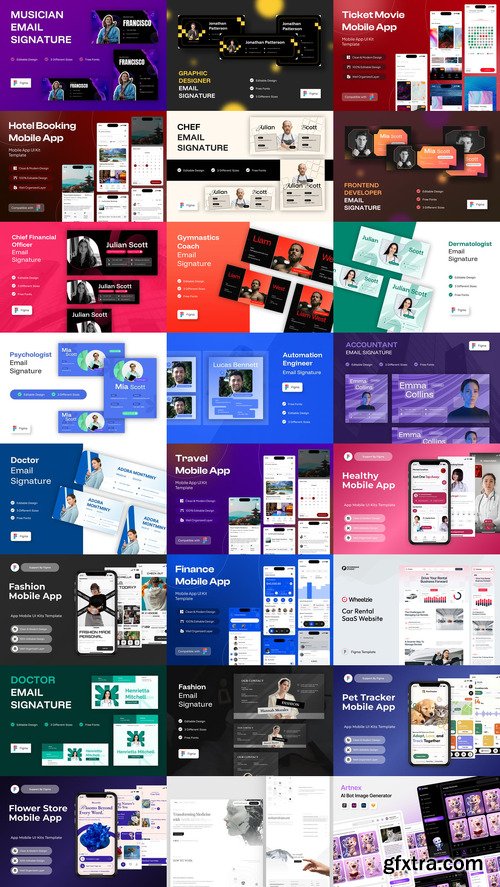 24 UX and UI Kits Templates Bundle 13