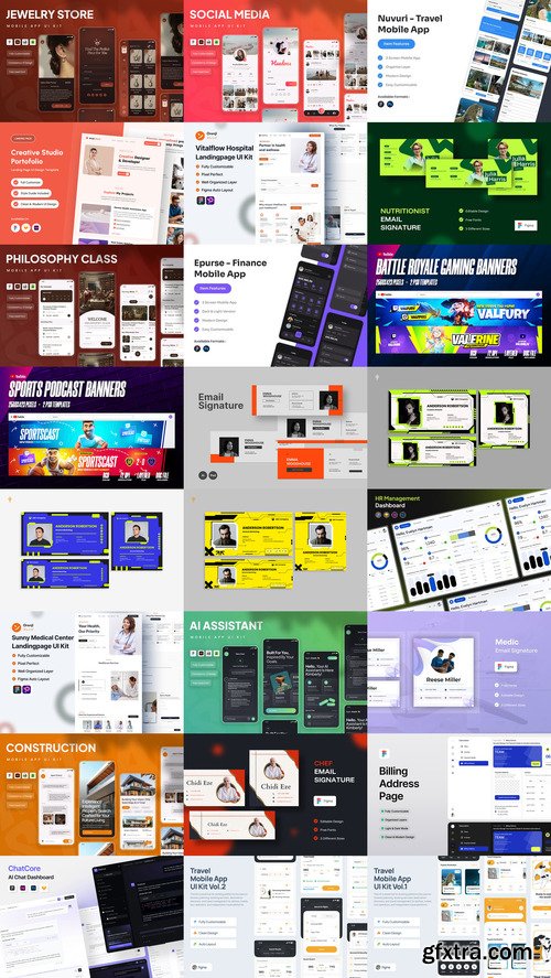 24 UX and UI Kits Templates Bundle 14