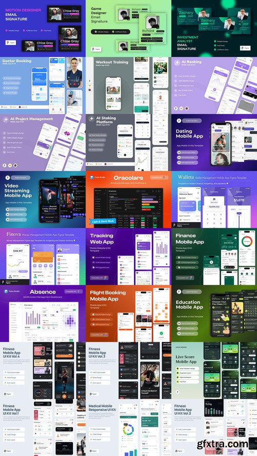 24 UX and UI Kits Templates Bundle 16