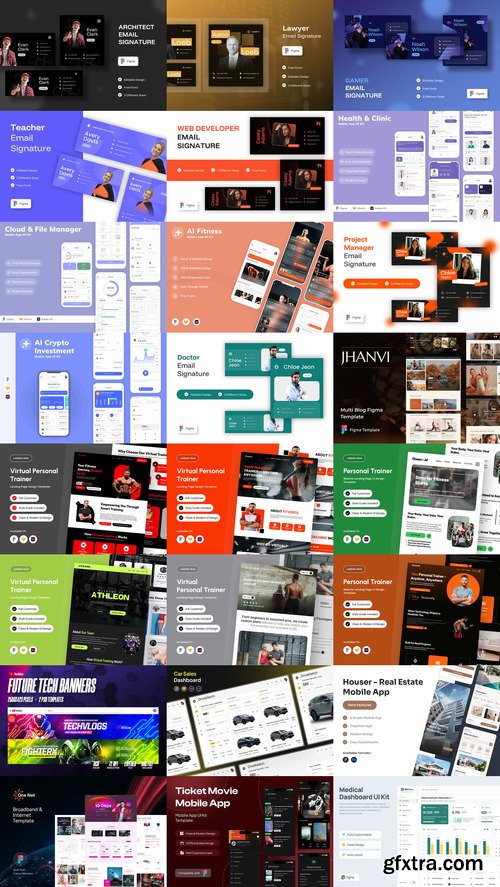 24 UX and UI Kits Templates Bundle 17
