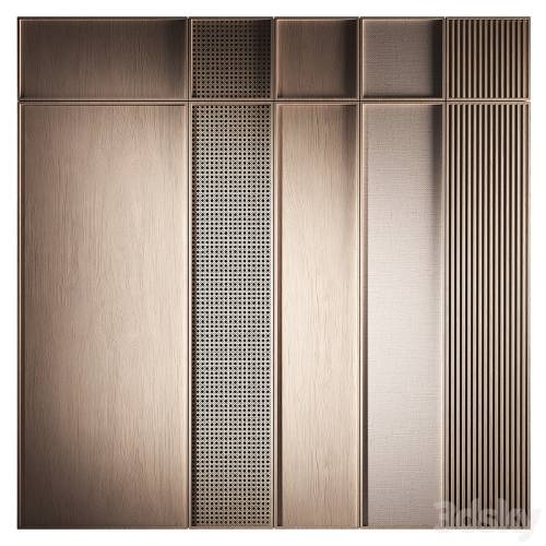 '3dsky Pro - Set of cabinet fronts. Furniture for the wardrobe. Wooden facades with rattan slats, milled or fabric.' '3dsky Pro - Set of cabinet fronts. Furniture for the wardrobe. Wooden facades with rattan slats, milled or fabric.'