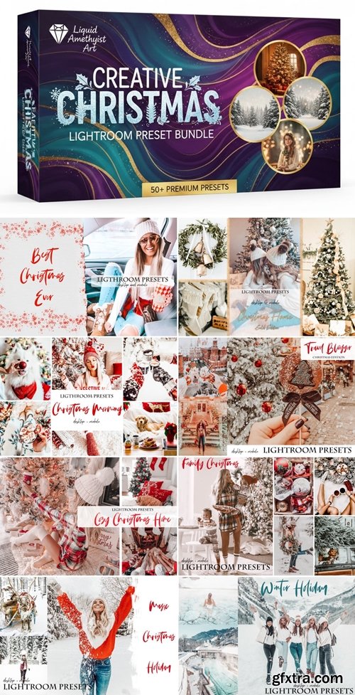 Liquid Amethyst Art - Creative Christmas Lightroom Preset Bundle