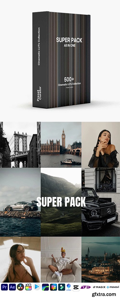 Presetcurator - Super Pack Cinematic LUT Collection Presetcurator - Super Pack Cinematic LUT Collection