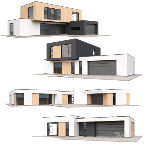 '3dsky Pro - Set of low poly houses 01' '3dsky Pro - Set of low poly houses 01'