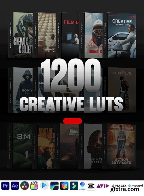 Presetcurator - 1200+ Creative Cinematic LUTs Master Bundle