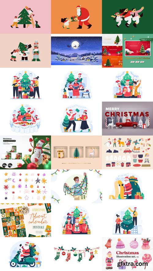 24 Christmas and Happy New Year Design Elements Bundle 9
