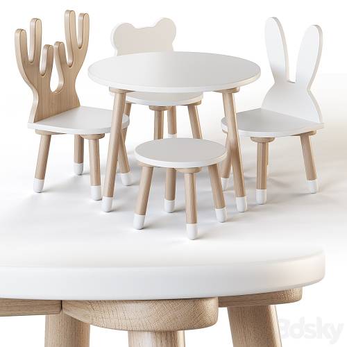 '3dsky Pro - Smile Artwood table and chairs for nursery' '3dsky Pro - Smile Artwood table and chairs for nursery'