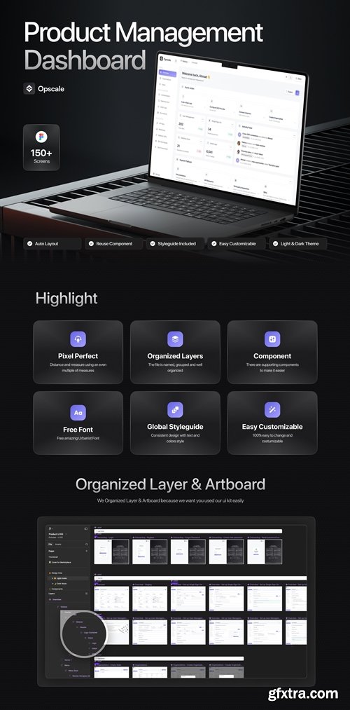 Product Management Dashboard UI Kit - Opscale