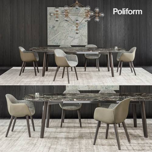 '3dsky Pro - Poliform Mad Dining set_01' '3dsky Pro - Poliform Mad Dining set_01'