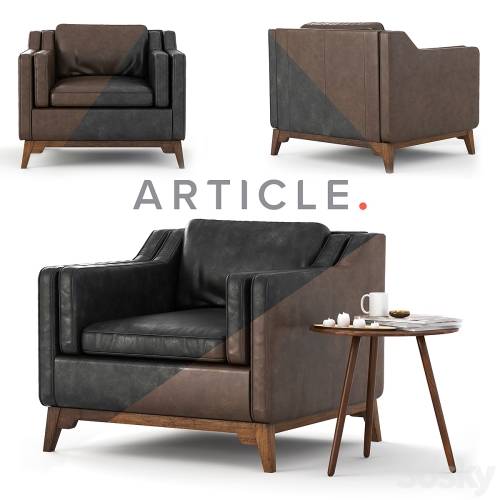 '3dsky Pro - Worthington Armchair & Table Amoeba'