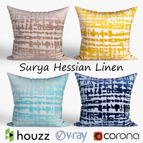 '3dsky Pro - Decorative pillows Houzz, Surya Hessian Linen set 063' '3dsky Pro - Decorative pillows Houzz, Surya Hessian Linen set 063'