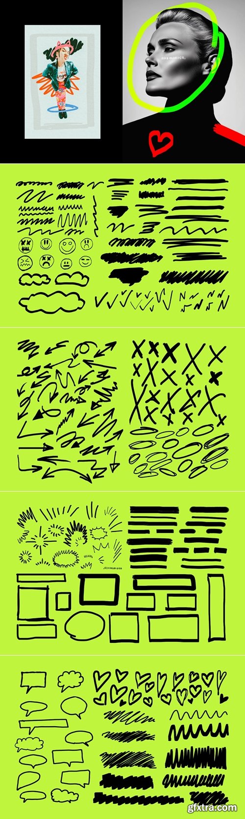 CreativeMarket - 226 PNG Marker Elements