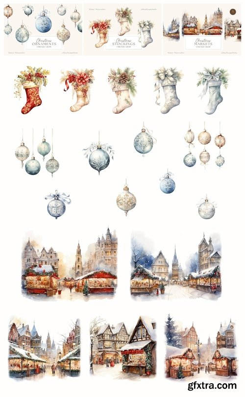 CreativeMarket - Christmas Watercolor Collection