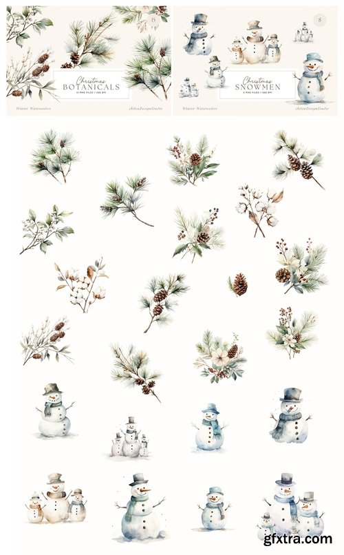 CreativeMarket - Christmas Watercolor Collection