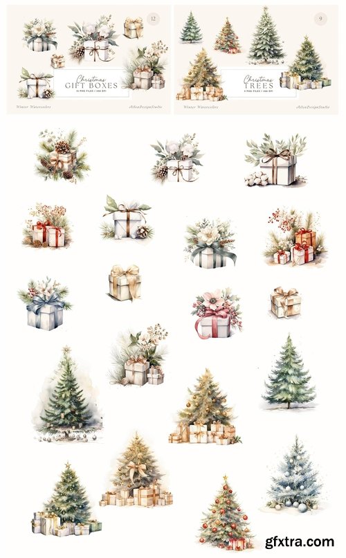CreativeMarket - Christmas Watercolor Collection