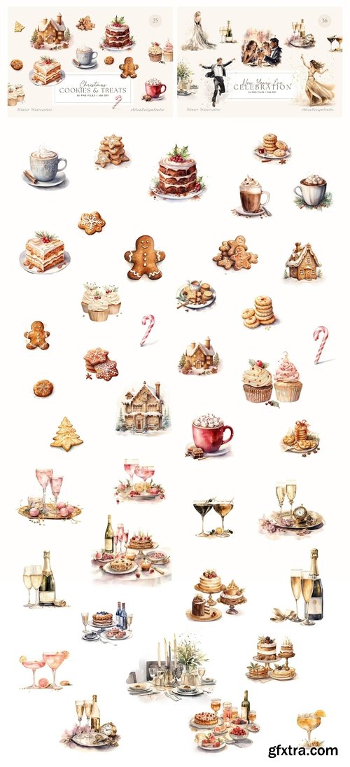 CreativeMarket - Christmas Watercolor Collection