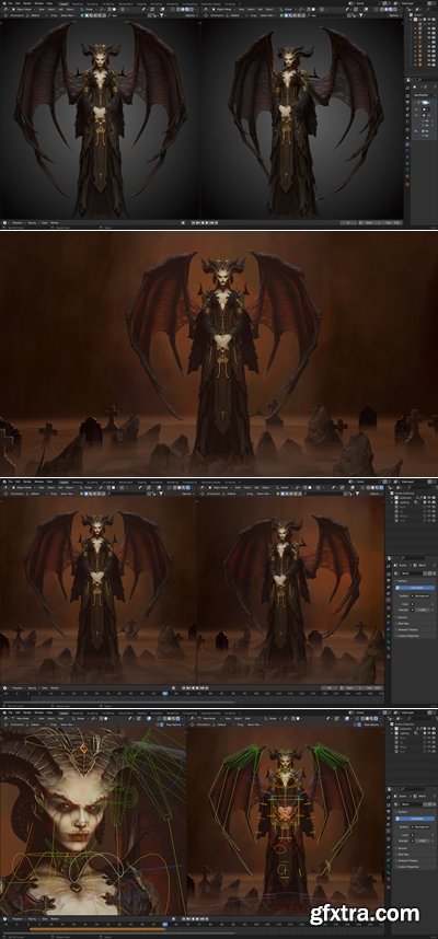 Diablo IV - Lilith Character Modeling - Blender