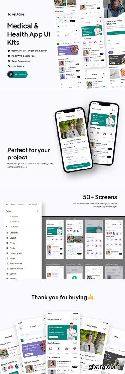 TakeQare - Medical & Health Apps UI Kits