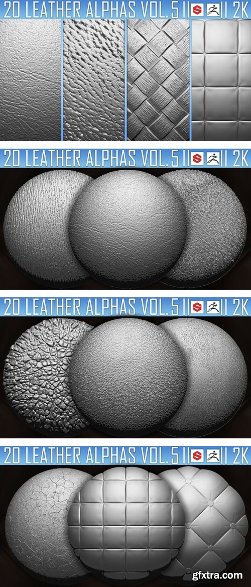 Artstation - 20 Leather Alphas Vol.5