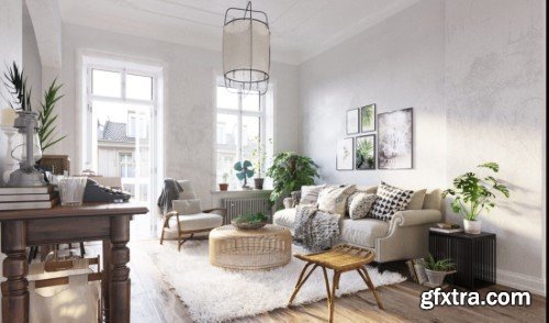 Living room Interior 3ds Max Scene