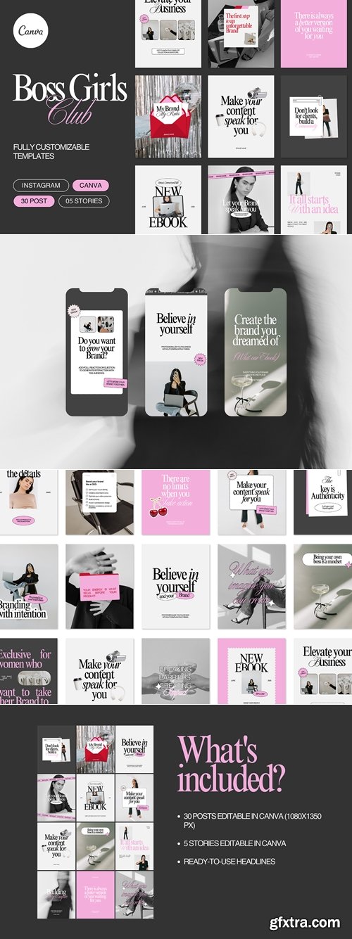 CreativeMarket - Boss Girls Club - Template Kit