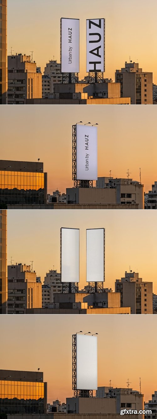 MockupCloud - Urban Sunset Billboard Mockups