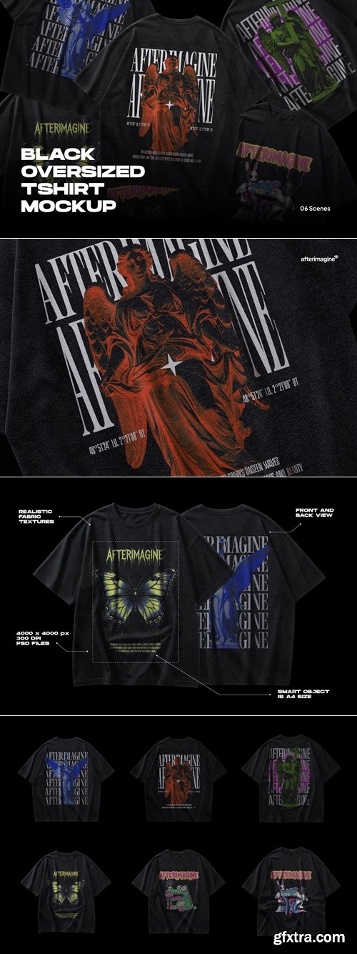 Studio2am - Black Oversized Tshirt Mockups