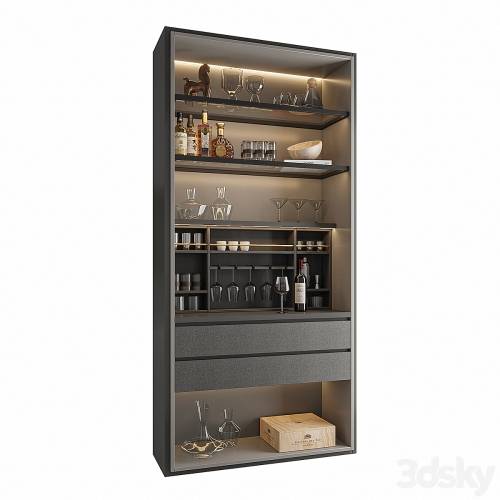 '3dsky Pro - Wine Cabinet With Glasses & Decoration 013' '3dsky Pro - Wine Cabinet With Glasses & Decoration 013'
