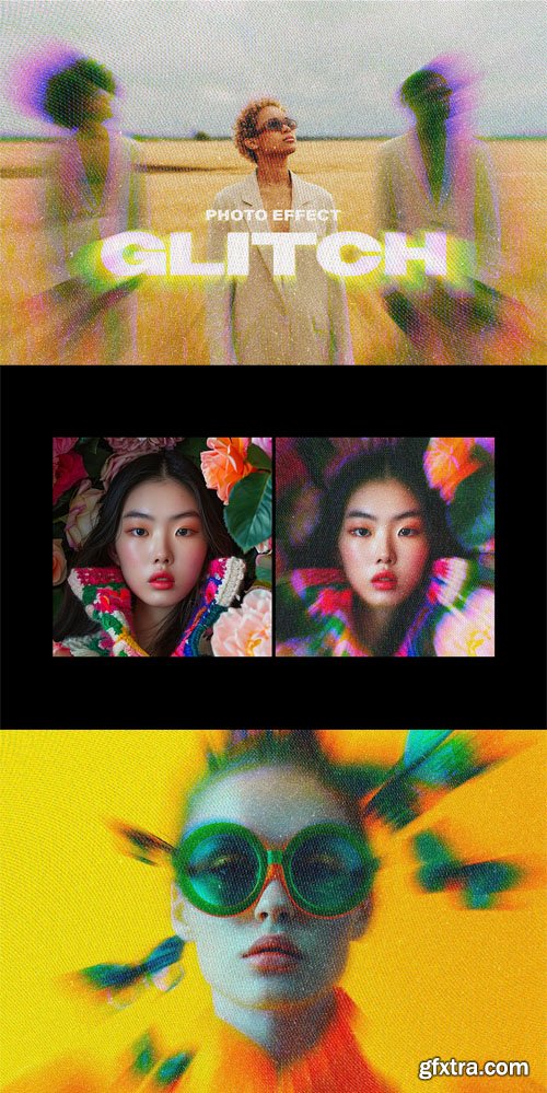 Retro Screen Glitch Photo Effect for Photoshop