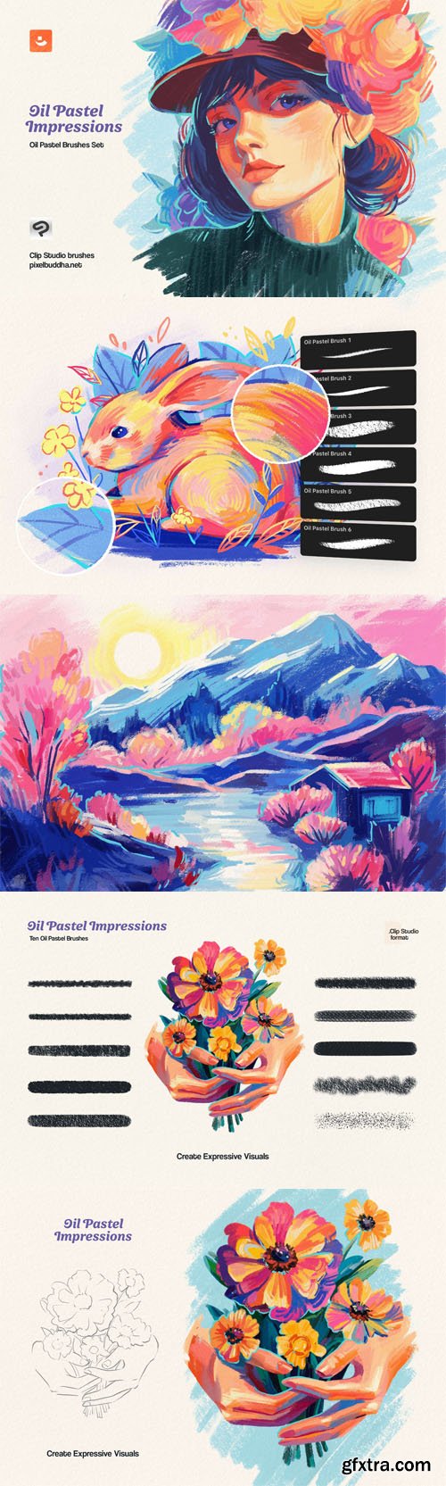 Oil Pastel Brushes for Clip Studio