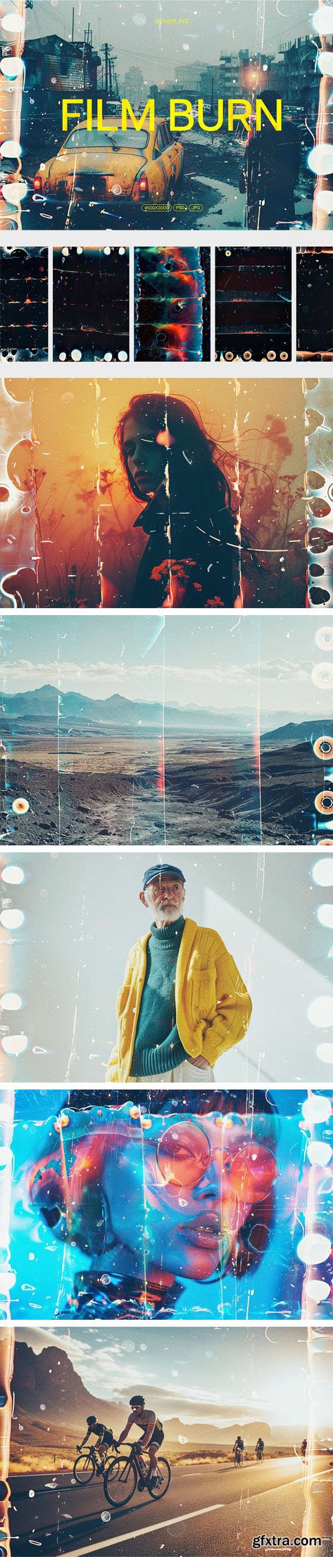 Film Burn Textures - Photoshop Overlays