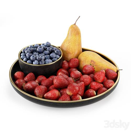 '3dsky Pro - Plate with berries and pears'