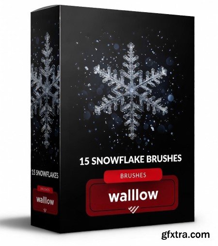 Falling snow and snowflakes photoshop brushes